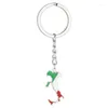 Keechhains Italia Map Key Jewelry Keyring Pendants Regalo per donne e uomini f3md