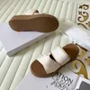 Leinenkeilsandalen berühmte Designerinnen Frauen weiß schwarzer Beige rosa Mila Woody Flat Mule Slides Cloud Weiche Plattform Sandale Frau Pantoffeln Luxus Sliders