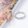 Cluster anneaux blanc rose rose authentique 925 argent sterling shining cz doigt for women fianç matière déclaration de mariage bijoux