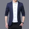 Costumes masculins Couleur continue Men Men Slim Fit Business Style Costume avec une fermeture à bouton à manches longues à manches longues à manches longues pour le travail