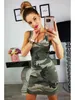 Повседневные платья 2024 Лето мода Женщины Сексуальное танк-платье Струйное камуфляж военный
