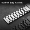 Watch Bands Titanium Butterfly Strap 20 22 mm Silver Black Release rapide Mentide mate en acier inoxydable Q240430