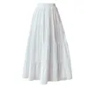 Jupes Coigarsam Femmes Long jupe printemps 2024 Office Lady Style Solie Solide Tricoted haute taille noire blanche