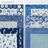 Ткань из голубой ткани хлопковая цифровая печать шестиугольной цветок для шитья одежды Diy ручной работы на полметра D240503