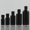 Lagerflaschen Luxus leer 30 ml schwarze Glasflasche mit innerer Stecker und Schraubkappe 1 Unz Parfüm ätherisch Öl Licht Proof