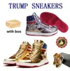 T Trump Basketball Casual Shoes The Never Surrender High-Tops Designer TS Gold Custom silvery Men Outdoor Sneakers Comfort Sport Trendy Womens Running Lace-up