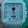 Pop hip hop moissanite orologio di alta qualità set di diamanti con orologio in acciaio inossidabile zircone