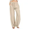 Pantalon féminin Été élégant des femmes avec des poches de taille à cordon élastique pour le streetwear décontracté confortable