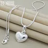 Doteffil 925 Sterling Silver Solid Small Heart Pendant Halsband 1630 tum Snake Chain for Women Wedding Charm Fashion Jewelry 240429