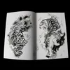 68 Seiten A4 Tattoo Book Manuskript Design Tier Drachen Eagle Tiger Tintenfisch Diamant Bag Arm Sprühgeschwimmungsvermögen traditionelles Muster 240423