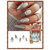 Faux Nails 24xChristmas Press sur la goutte de pointe d'amande de flocon de neige de Noël