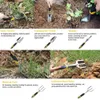 Outil de jardin à main trowelrakecultivatorweeder outils avec manche ergonomique greffe de pelouse de jardinage de transplantation