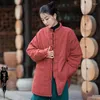Kvinnors jackor förtjockar kappa kvinnor vinter jacka mode lös bomull linnet kinesiska knut knappkläder zen för