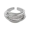 Clusterringe Fashion Zircon Wrap für Frauen Silber Farbe Elegante Drop Schlangenparty Schmuck Geschenk H7T7