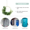 Decorative Flowers Artificial Garland Home Wedding Coat Hanger Wooden Beads Decor Wall Pendant Iron