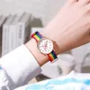 Wristwatches Casual for Women Rainbow Band ES 간단한 클래식 레이디스 쿼츠 손목 시계 선물 Relojes de Mujer D240430