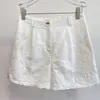 Shorts femininos 2024 White de alta qualidade bordando elegante casual mulheres que combinam