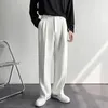 Pantalones de hombres heterosexuales de la cola de moda Corea Corea Lo suelta Casco blanco Blanco gris pantalón de patas de blazer masculinas 240423