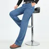 Jeans maschi maschi in denim pantaloni dritti colorate gamba larga gamba pantaloni in stile business con elastico
