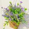 Fleurs décoratives mures suspendues avec panier une fleur artificielle dans des paniers pour la porte décorations de jardin