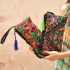 Shoulder Bags Women Ethnic National Retro Butterfly Flower Bag Handbag Coin Purse Embroidered Lady Clutch Tassel Small Flap Summer Bolsa