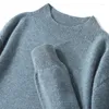 Herrtröjor sömlösa kashmirtröja halvturtleneck pullover 2024 Autumn Winter Casual Sticked Pure Wool Topps Fashion Jacket