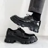 Casual schoenen bmante mannen casaul hoogte verhogen lederen heren sneaker platform slip-on mannelijke gotische owen zwart Japan-stijl laarzen