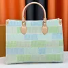 Fashion Classic Tote Bag Women's Shopping Outside the Door with Colorful Plaid Pattern Design Handbag with Series Code