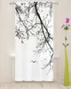 Curtain Branch Birds And Animals Sheer Curtains For Living Room Window Transparent Voile Tulle Cortinas Drapes Home Decor