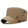 Berets Cotton Flachkappe Verstellbare atmungsaktive Kadettenhut lässige Anti-Uv-Dad-Hüte für Männer
