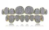 Punk Grillz Set Top d'argento in argento Canini a 8 abbondanza irregolari con denti zirconi Grillz7925130
