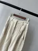 Women's Pants Linen Women Straight Long Loose Mid Waist Spring Summer 2024 Female Casual Trousers