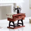 Retro European Home Accessoires Ornamente Sewing Machine Sewing Machine Music Box Bücherregal Möbel Geschenke 240426