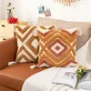 Pillow Black Brown Orange Cover With Tassels Embroidery Home Decoration Sofa Pillowcase Sham 45x45cm