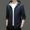 Herrjackor 2024 Autumn Hoodie Jacket Slim Fit Middle Age Fashion Trend mångsidig