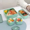 Dîne de 1100 ml / 1800 ml Boîte à lunch à 2 couches pour enfants avec fourchette et cuillère à micro-ondes Bento Boîtes de stockage portables
