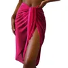 Women Beach Wear Sheer Wrap Knot Colo