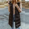 Gilet pour femmes Vemeaux Léger Long Puffer Vest Abat Down Down Vestes Gilet Coat avec poches