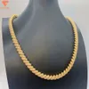 Fine Jewelry Necklaces 15mm 14k Gold Rope Chain Iced Out Vvs Moissanite Rock Cuban Twist Chain Hiphop Necklace for Women