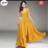 Повседневные платья халат принцесса Женщины Лонг Формальная мода желтое золото Макси