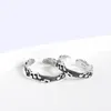 Cluster Rings Vintage Five-Line Music Note Ring S925 Sterling Silver Retro Personlighet Chic Korean Style Kvinnsmycken