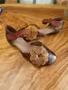 Scarpe casual birkuir sandali di fiori vere in pelle vera sandali per donna spiaggia di lusso a loop di punta del tallone spesso morbido