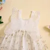 Girl Dresses Toddler Girls Mesh Lace Dress Flower Embroidery Butterfly Sleeveless Straps Summer Fashion Princess Party Costume