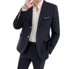 Herrenanzüge eleganter Mann Anzug Blazer Hosen Plaid Plaid Turndown Collar Long Sleeve Slim Slim Two Buttons Geschäfte voll