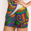 Kjolar glad hippy regnbåge design kvinnors kjol sport skort med fick mode koreansk stil 4xl hippie