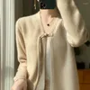 Kobiety damskie 2024 wiosna/jesienne wełniane swetra sweter damskie odzież w dniu w dekolcie żeńskie topy z długim rękawem Koreańska kurtka modowa