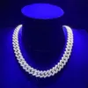 Fine Jewelry Sterling Silver Pass vvs Moissanite Diamonds 14 -krotnie złota platowane Miami Cuban Link łańcuchy dla mężczyzn