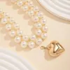 Colliers pendants Obega Big CCB Ball Bouded Chain Heart Shape Collier Fomen Women Color Color Trendy Clavicule Choker Jewelry