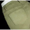 سراويل جينز للسيدات سروال رفيع رفيع يعمل على شحن البضائع عالية الخصر بخصر اللون