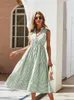 Mesdames Vintage Boho Robe d'été Femme sans manches Casual Holiday Stripe Sessolet Tenues Vestidos de robe féminine 240424